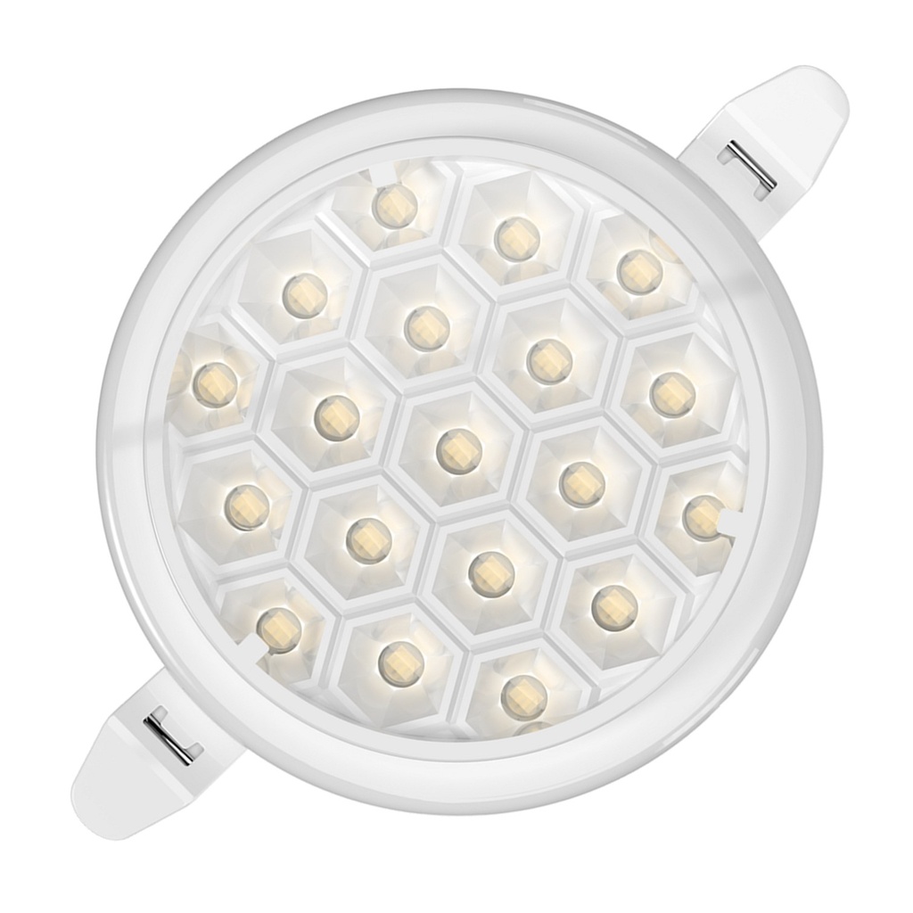 [DL-024-AG] DuraLED - Lampara Panel LED 36W 6500K Luz Fria Tipo Colmena Redonda Empotrar Borde Blanco