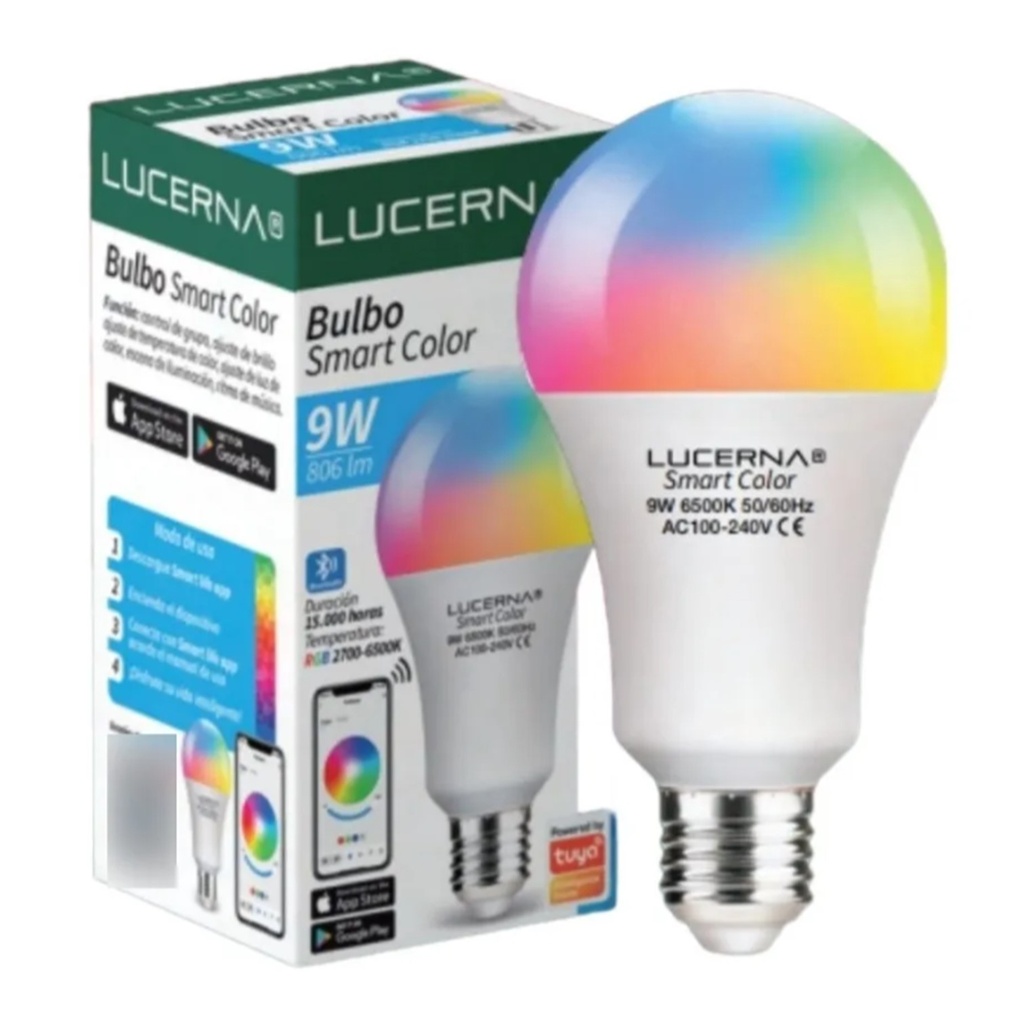 [9W-BS-E27-RGB] Lucerna - Bombillo LED Smart 9W RGB Bluetooth Rosca E27