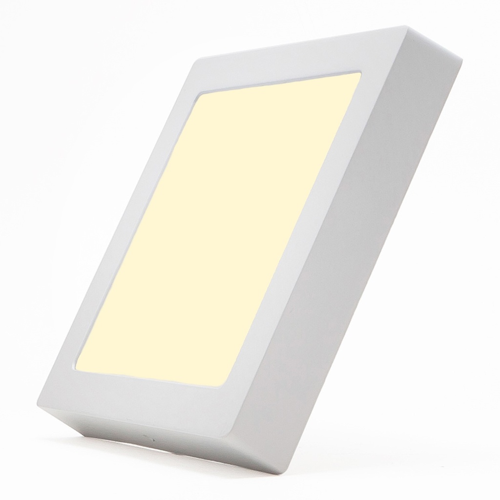 [818SCCL-3K] Lucerna - Lampara Panel Driver/Integrado LED Compact Lumen 18W 8" 3000K Luz Calida Cuadrada Superficial 1710lm