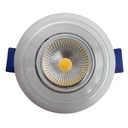 [203-6.5K] Lucerna - Lampara Spot DirigibleLED 3W 2-1/2" 6500K Luz Blanca Redonda Empotrar Borde Blanco 270lm