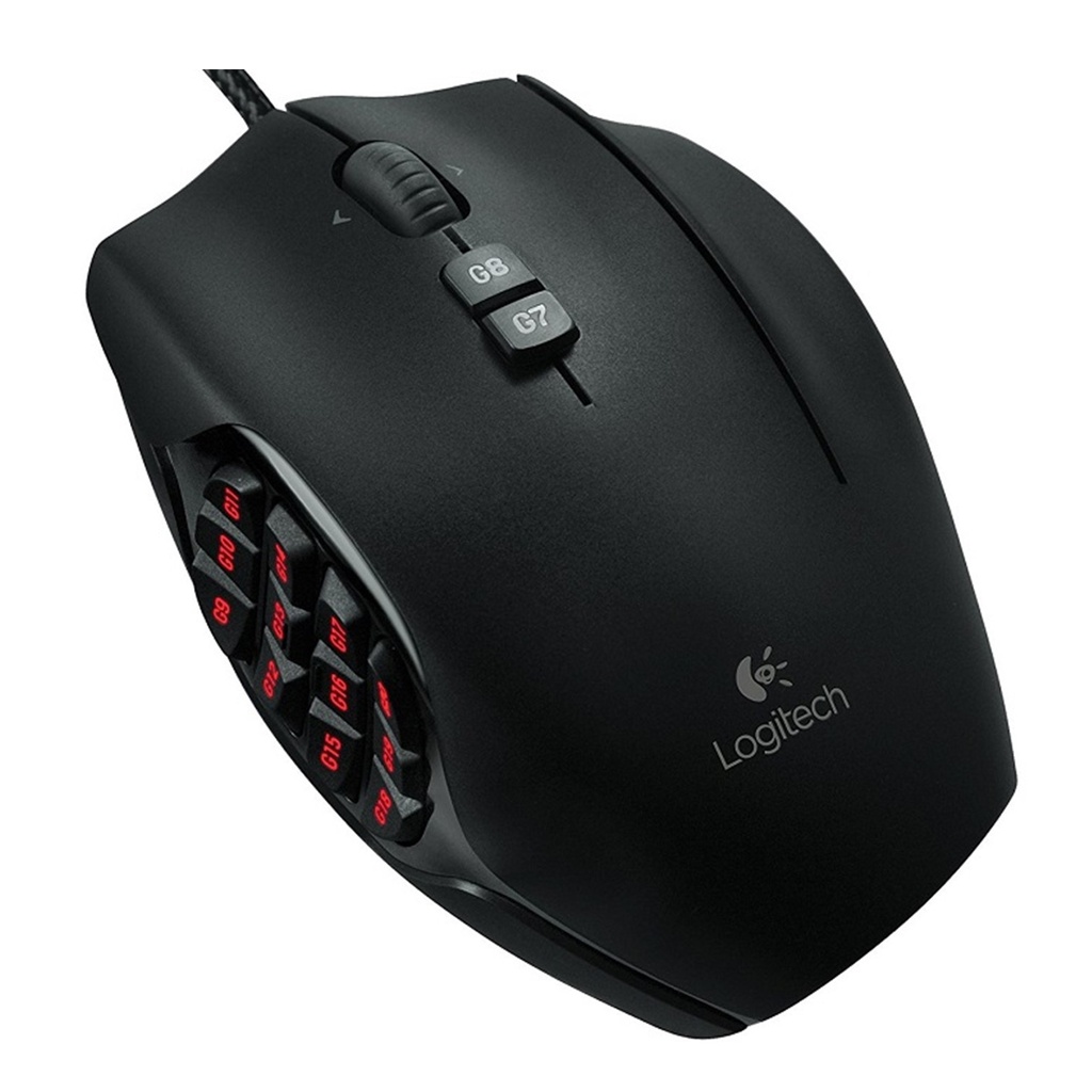 [G600-BLACK] Logitech - Mouse Alambrico USB RGB LIGHTSYNC MMO 20 Botones Gaming [Negro]