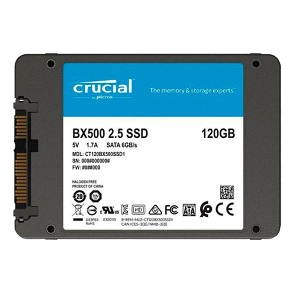 [CT120BX500SSD1] Crucial - Disco de Estado Solido SSD 120Gb 2.5" BX500