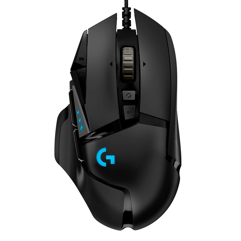 [G502-BLACK] Logitech - Mouse Alambrico USB Alto Desempeño Sensor Hero 25K Gaming [Negro]
