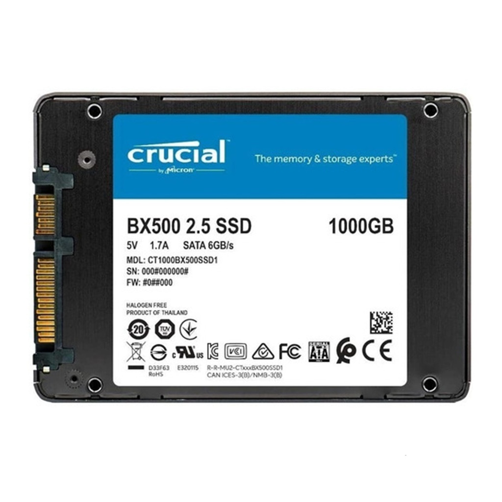[CT1000BX500SSD1] Crucial - Disco de Estado Solido SSD 1Tb 2.5" BX500