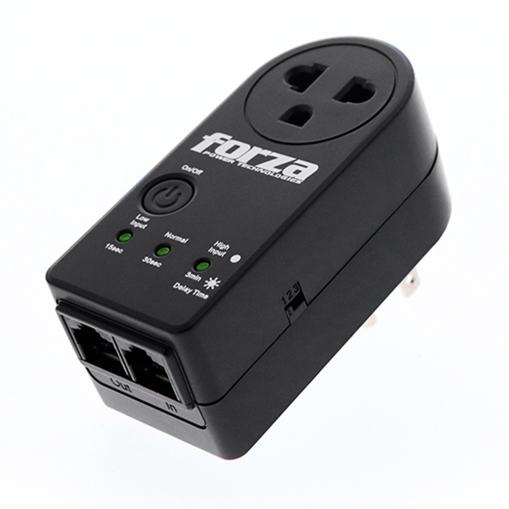 [FVP-1212N] Forza - Protector de Voltaje 220V 1800W [1] x NEMA Universal 5-15R + RJ45 Giro de 350°