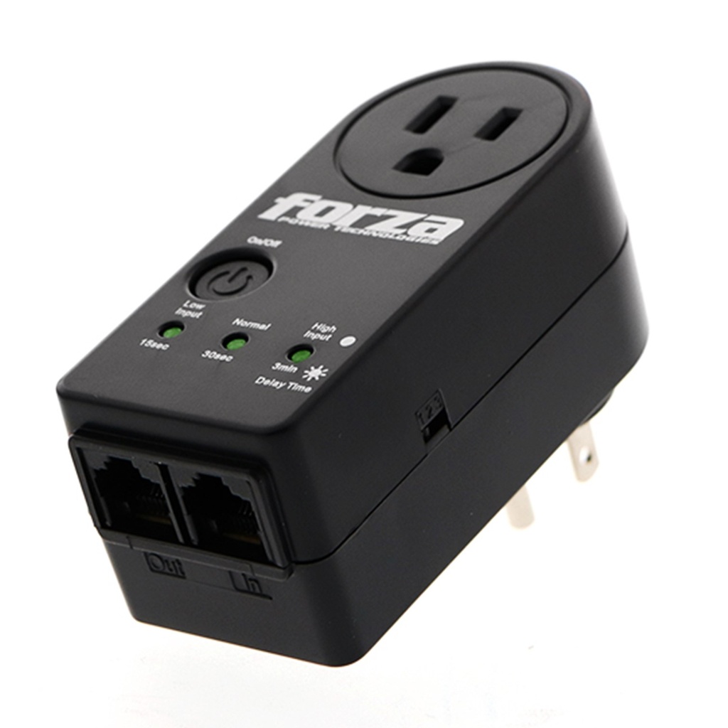 [FVP-1201N] Forza - Protector de Voltaje 120V 1800W [1] x NEMA Universal 5-15R + RJ45 Giro de 350°