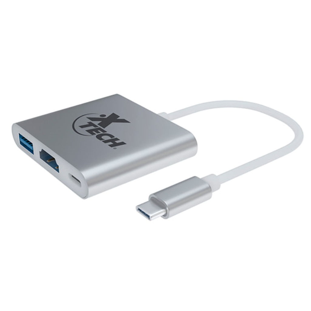 [XTC565] Xtech - Adaptador MultiPuerto USB Tipo C 3en1 USB Tipo C + HDMI + USB