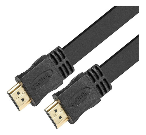 [XTC-406] Xtech - Cable HDMI Plano Macho Doble HD Goma Negro Admite hasta 3840x2160p [1.8 Metros]