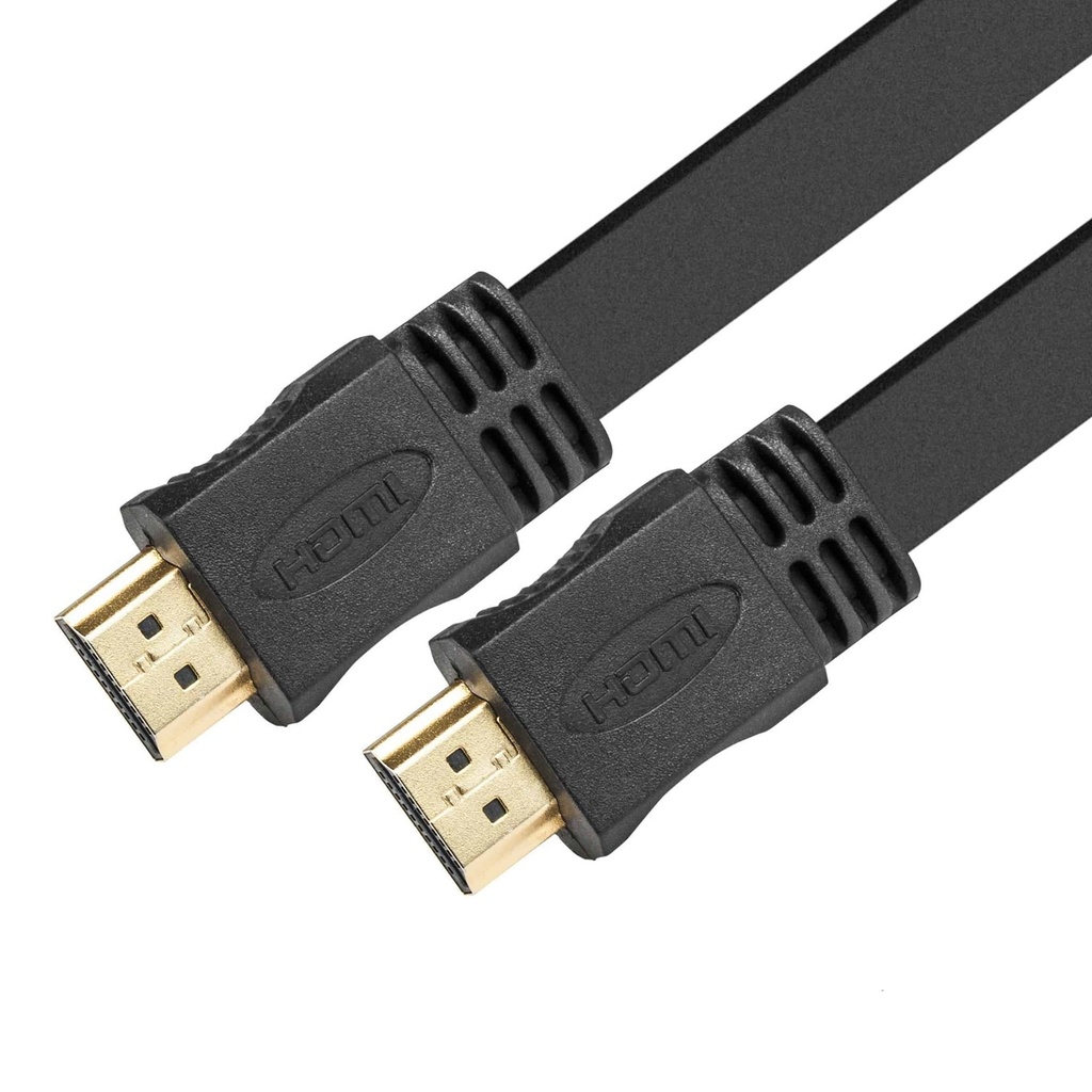 [XTC410] Xtech - Cable HDMI Plano Macho Doble HD Goma Negro Admite hasta 3840x2160p [3 Metros]
