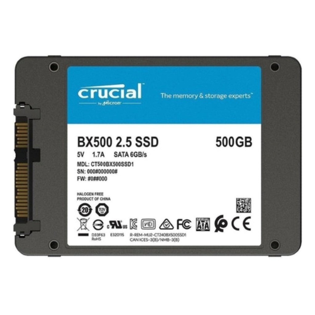 [CT500BX500SSD1] Crucial -Disco de Estado Solido SSD 500Gb 2.5" BX500