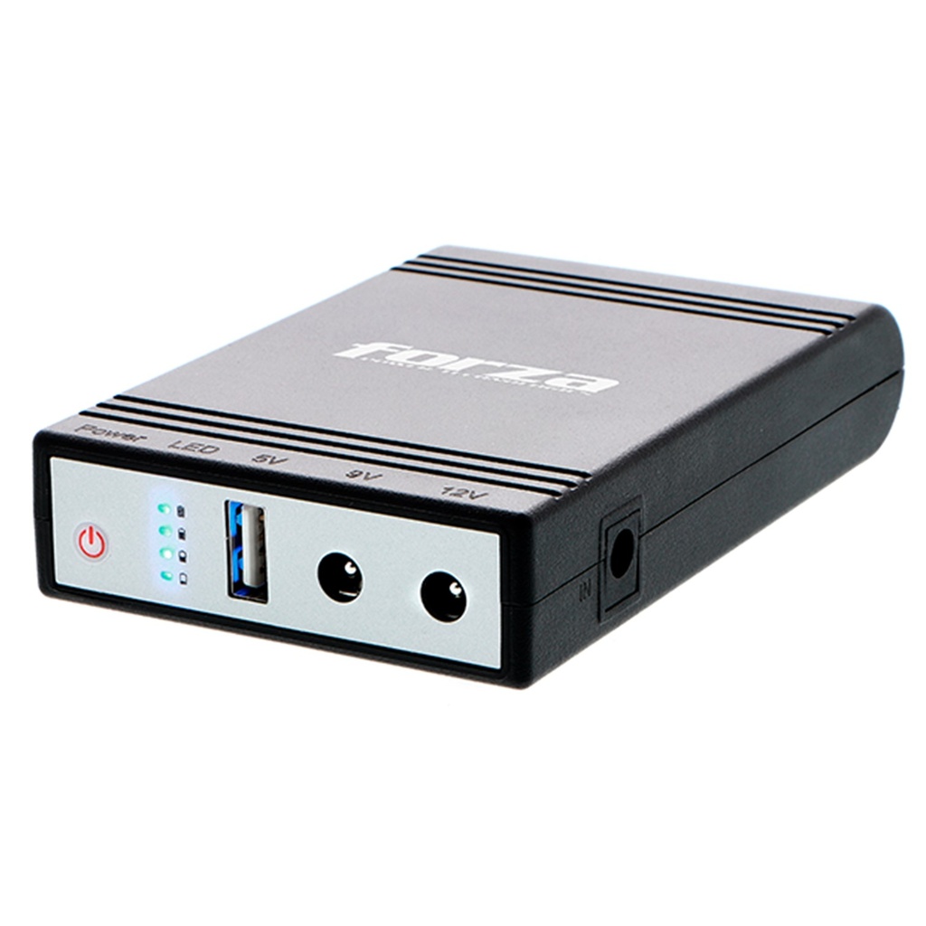 [DC-140USB] Forza - Mini UPS y Cargador Portátil de 14W Puerto USB Salidas de 5/9/12VCC