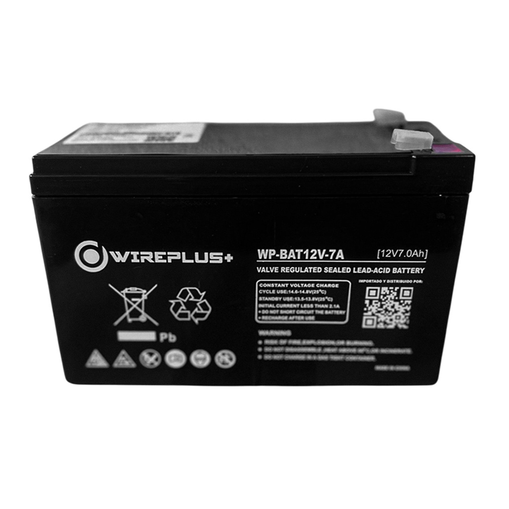 [WP-BAT12V-7A] Wireplus - Bateria Sellada Acido-Plomo 12V 7Ah