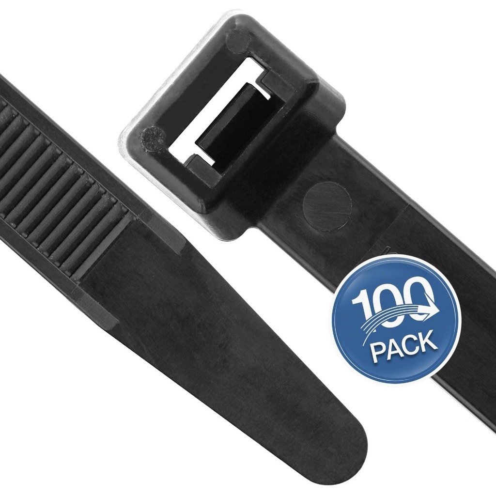 [WP-TW3.6-30BLACK] Wireplus - Tirrap 30Cm 3.6mm Color Negro [100 Unidades]
