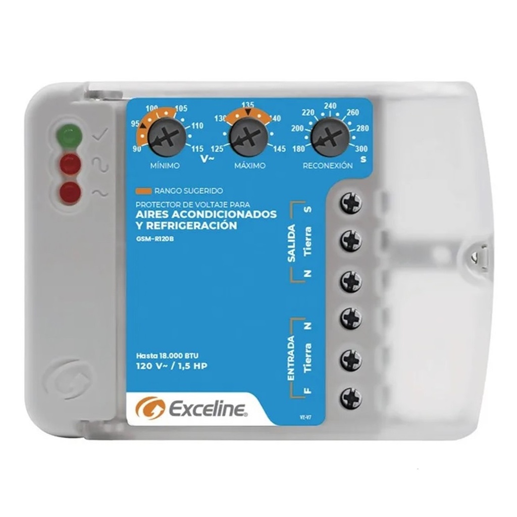 [GSM-R120B/3] Exceline - Protector de A/A y Refrigeracion AltaCarga 110V [Bornera]