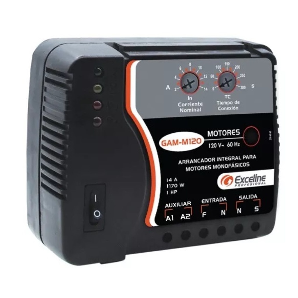 [GAM-M120] Exceline - Arrancador Motores Monafasicos hasta 1HP 110V [Bornera]