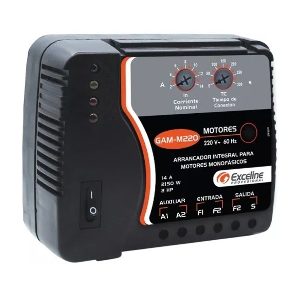 [GAM-M220] Exceline - Arrancador Motores Monafasicos hasta 2HP 200V [Bornera]