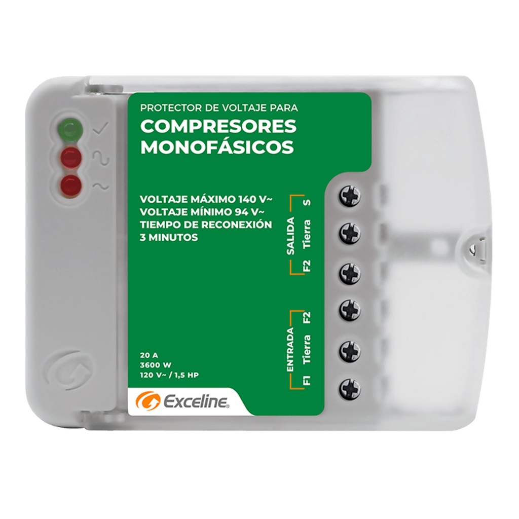 [GSM-RF120B/3] Exceline - Protector Compresores Monafasicos 110V [Bornera]