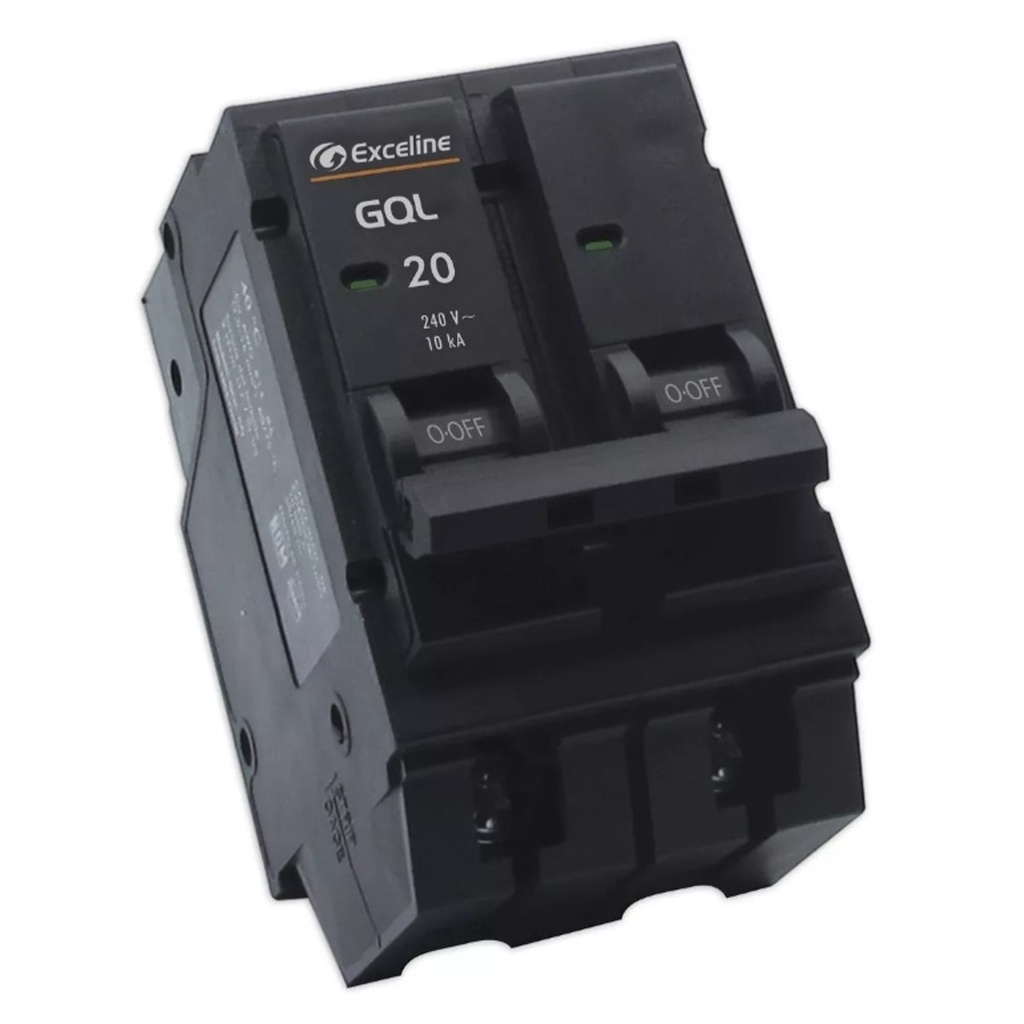 [GQL-20A-2] Exceline - Breaker Enchufable GQL TermoMagnetico 20Amp [2 polos]