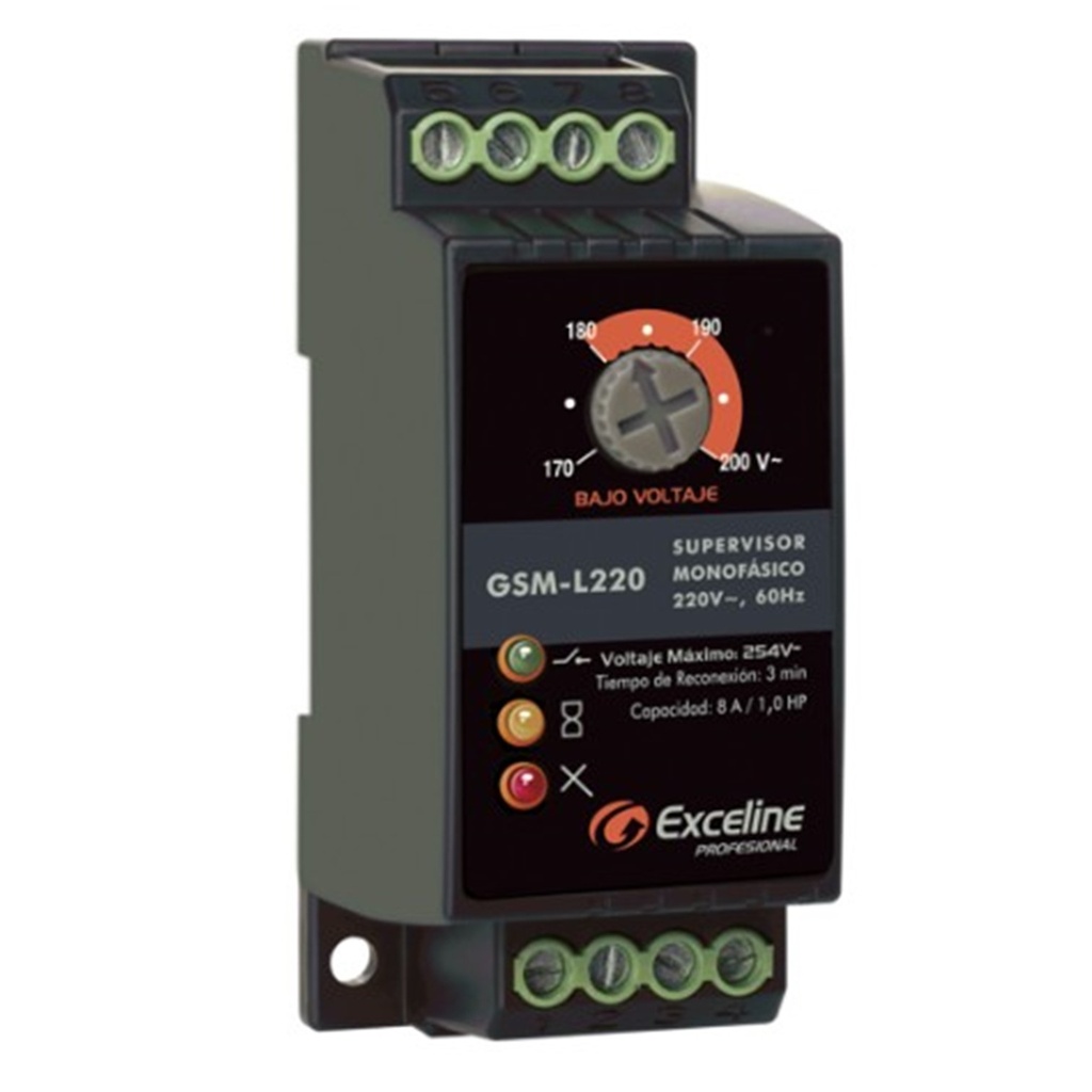 [GSM-L220] Exceline - Supervisor Monofasico 220V [Bornera]