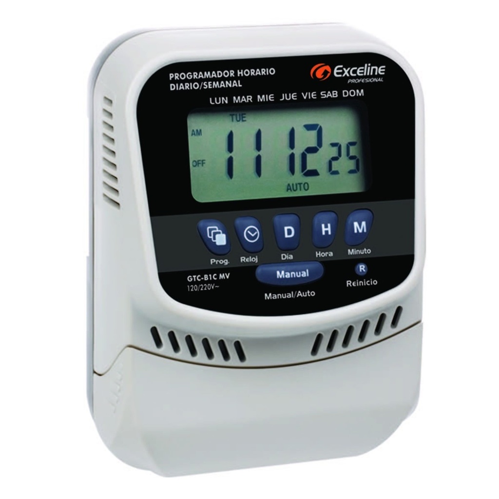 [GTC-B1CMV] Exceline - Programador de Horario Digital 110V/220V [Bornera]
