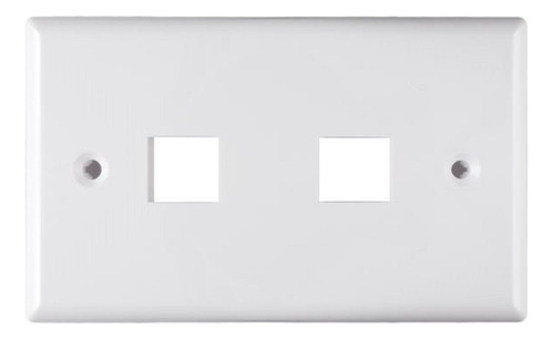 [WP-FP02-WHITE] Wireplus - Placa Frontal FacePlate 2 Tomas Blanco [Unidad]