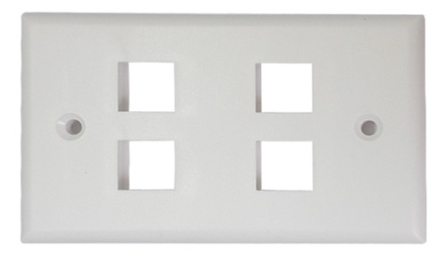 [WP-FP04-WHITE] Wireplus - Placa Frontal FacePlate 4 Tomas Blanco [Unidad]