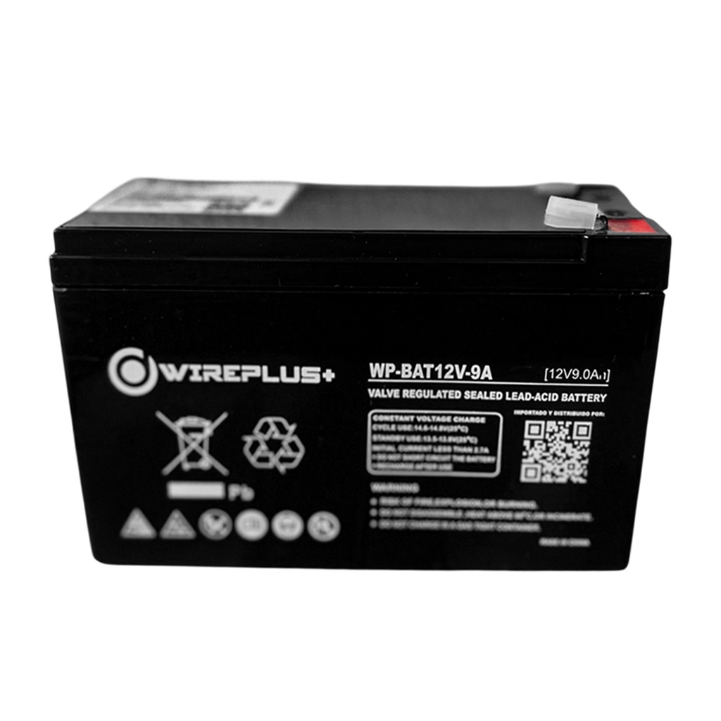 [WP-BAT12V-9A] Wireplus - Bateria Sellada Acido-Plomo 12V 9Ah
