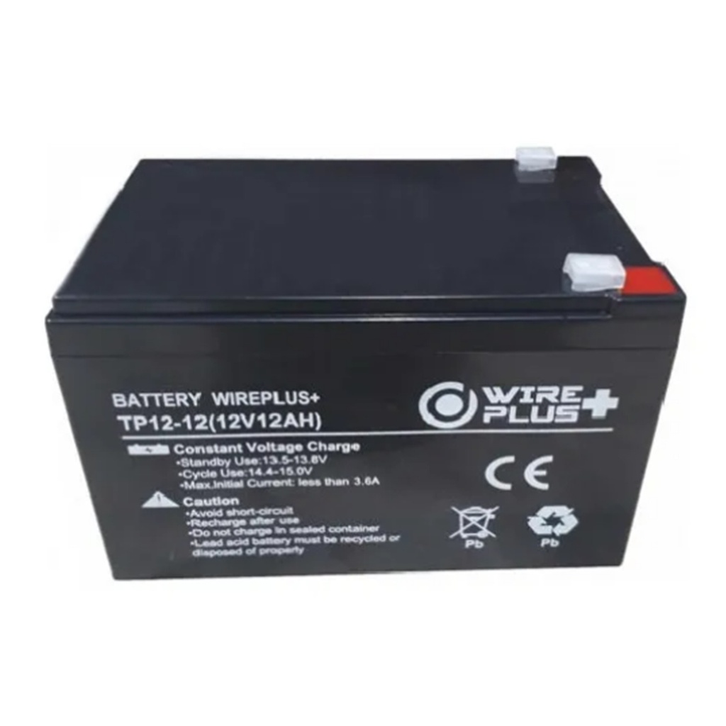 [WP-BAT12V-12A] Wireplus - Bateria Sellada Acido-Plomo 12V 12Ah