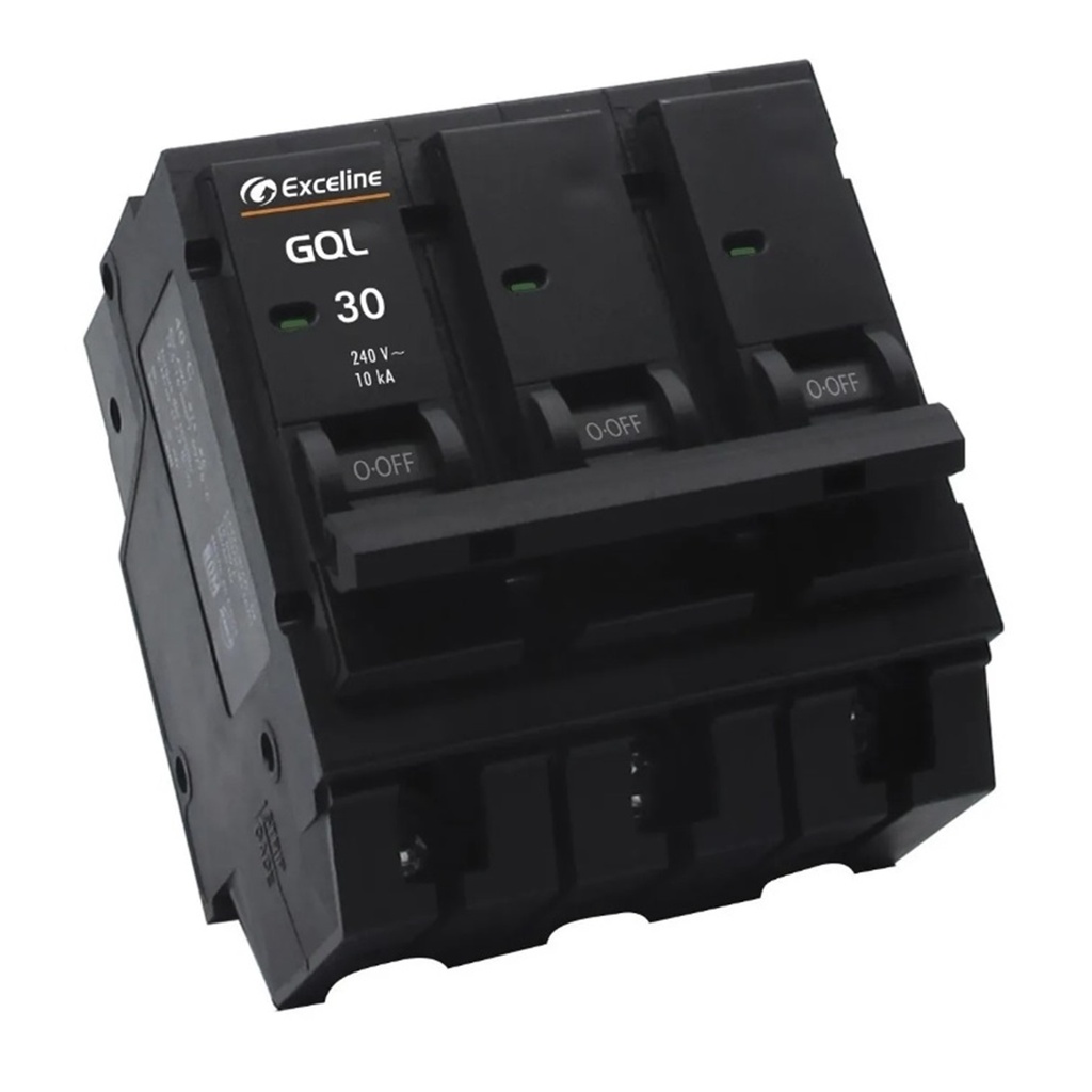 [GQL-30A-3] Exceline - Breaker Enchufable GQL TermoMagnetico 30Amp [3 polos]