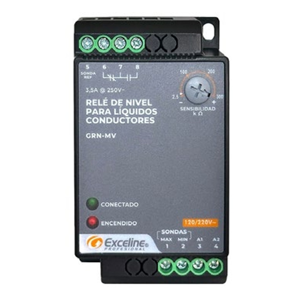 [GRN-MV] Exceline - Rele Nivel de Liquidos Conductores 110V/220V [Bornera]
