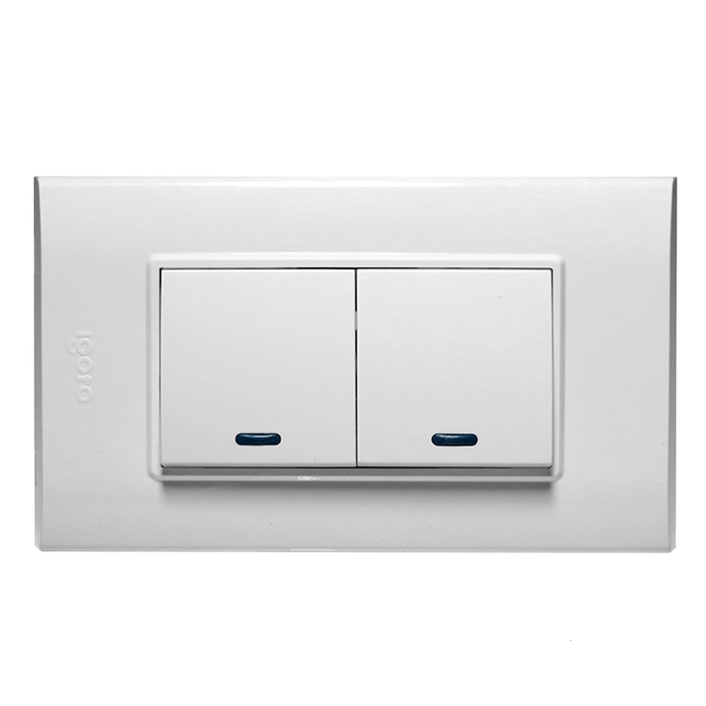 [B514-W] Igoto - Interruptor Doble Largo Serie B [Blanco]