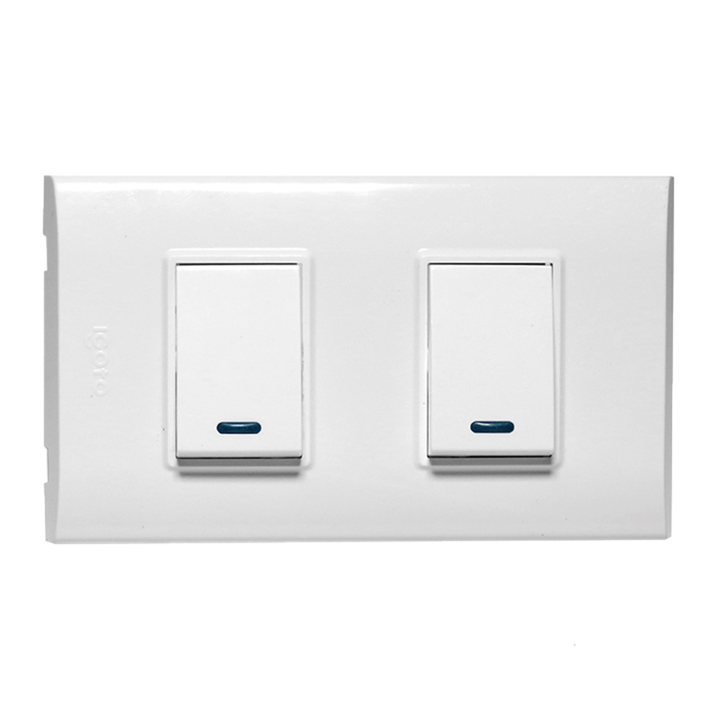 [B514S-W] Igoto - Interruptor Doble Pequeño Serie B [Blanco]