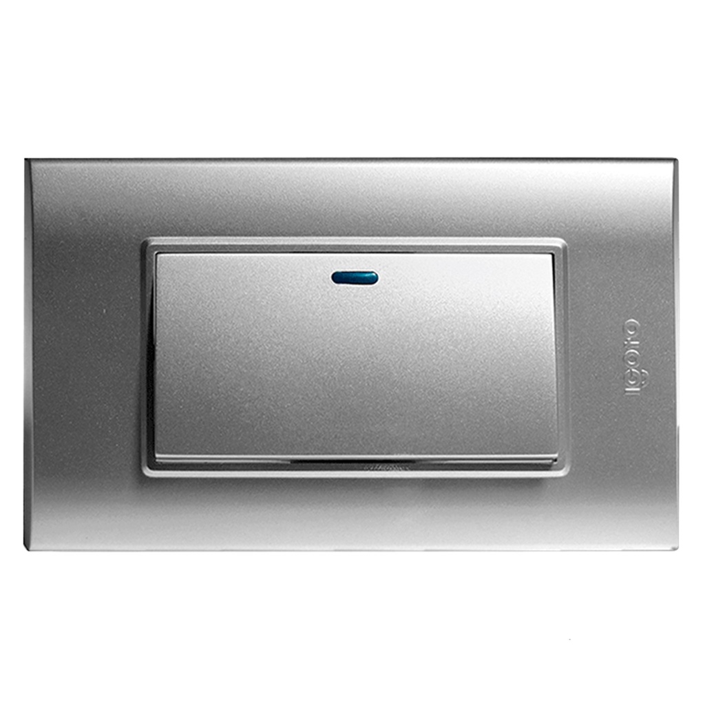 [B512-S] Igoto - Interruptor Simple Largo Serie B [Plata]