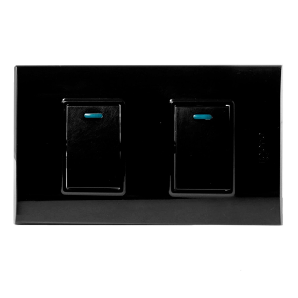 [B514S-B] Igoto - Interruptor Doble Pequeño Serie B [Negro]