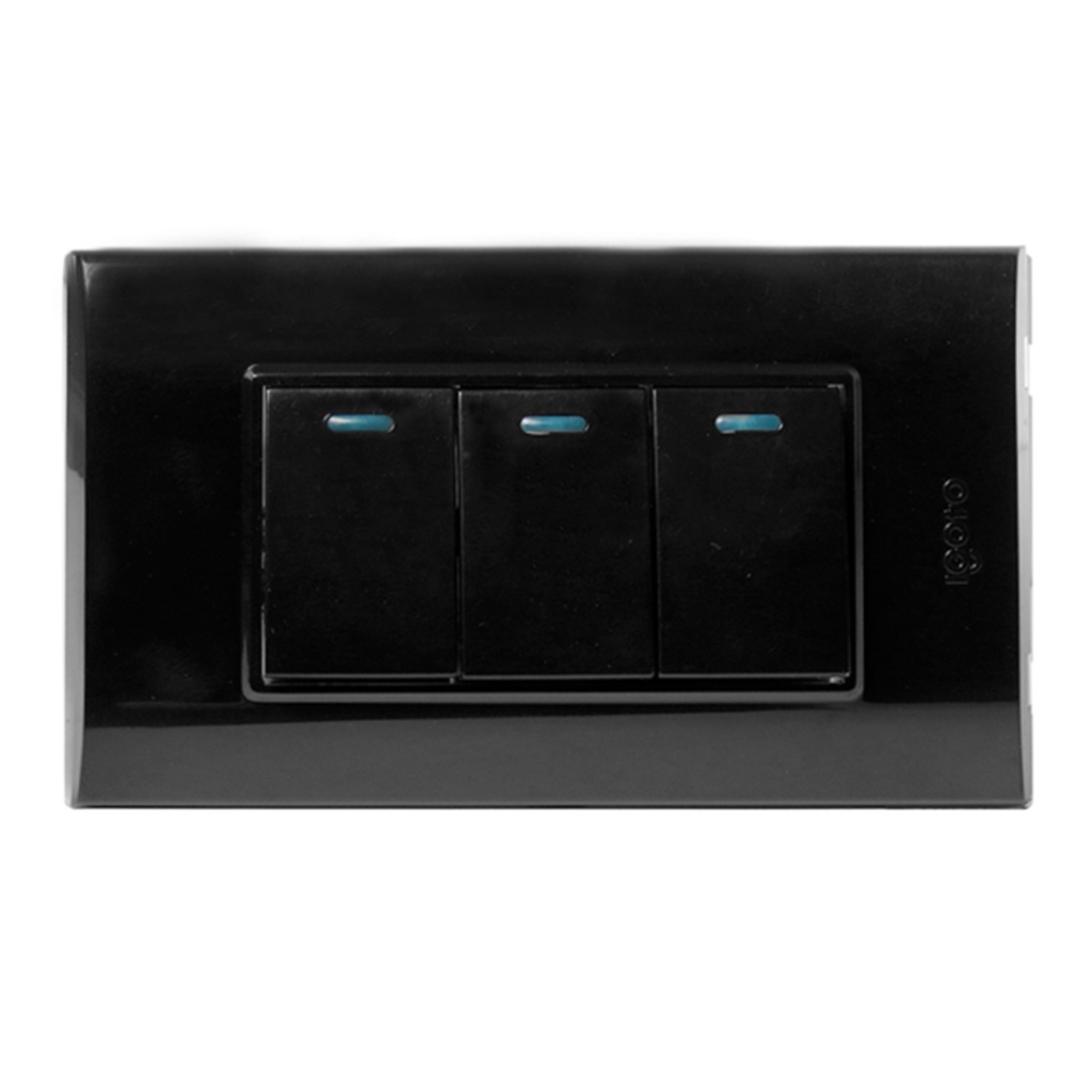 [B516-B] Igoto - Interruptor Triple Serie B [Negro]