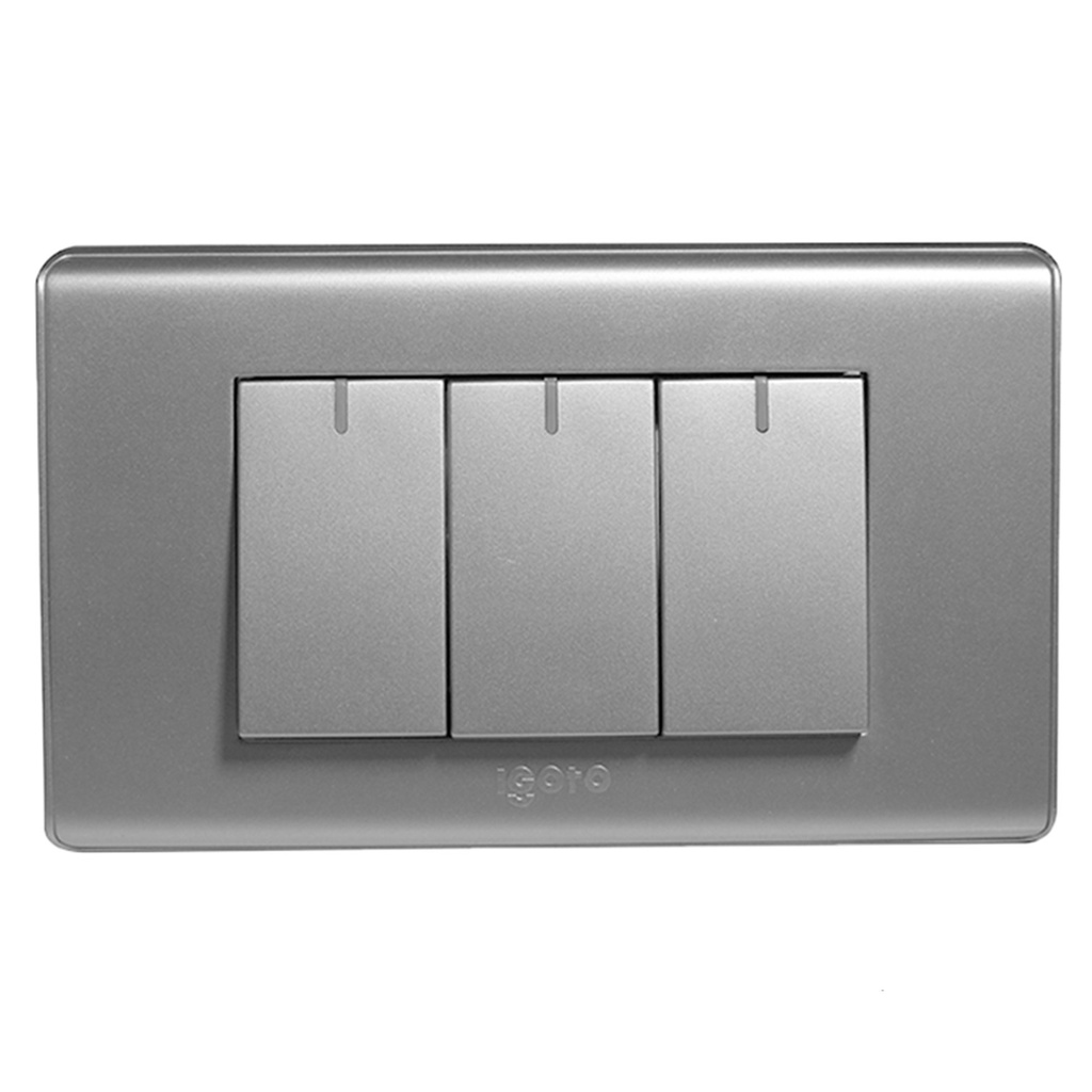[A2032-S] Igoto - Interruptor Triple Serie A [Plata]