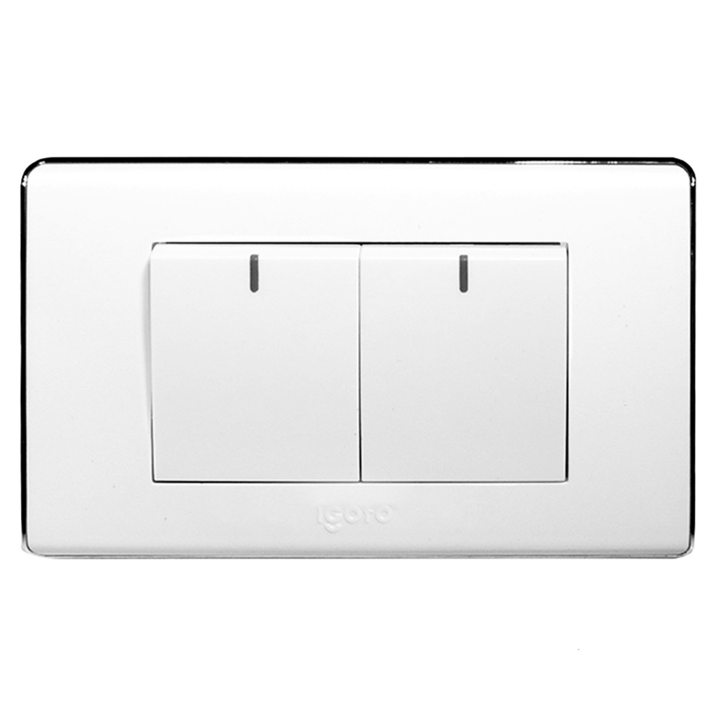 [A6022] Igoto - Interruptor Doble Pequeño Serie A [Blanco]