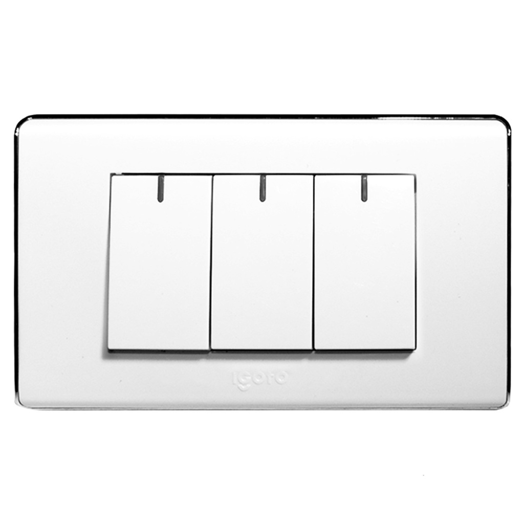 [A6032] Igoto - Interruptor Triple Serie A [Blanco]