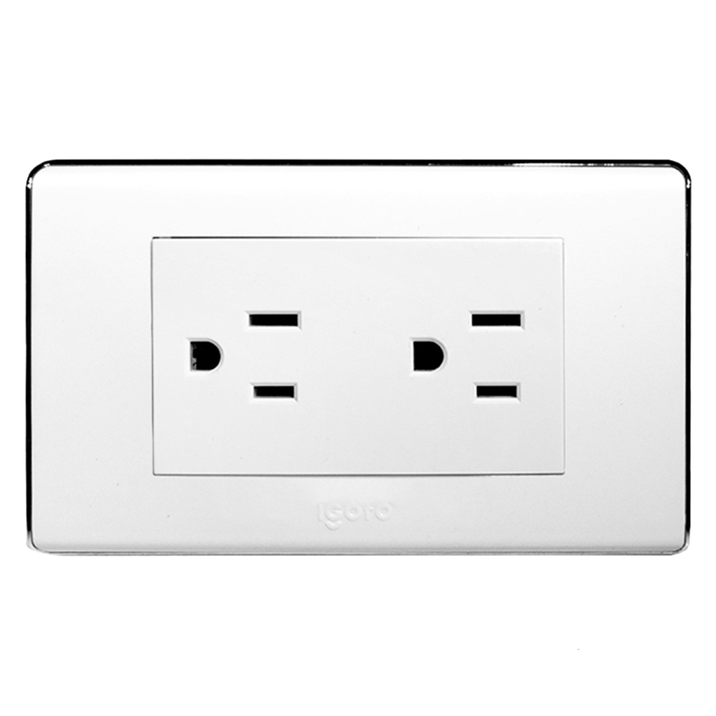 [A60-105/2] Igoto - Toma Corriente Doble con Tierra Serie A [Blanco]