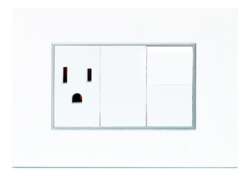[Z316-W] Igoto - Interruptor Simple + Toma Corriente Serie Z [Blanco]
