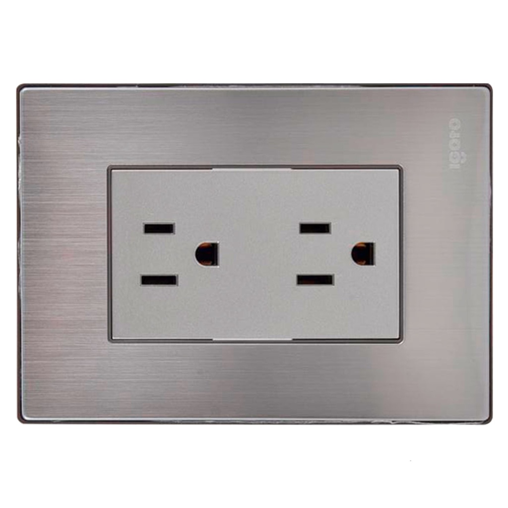 [I105/2] Igoto - Toma Corriente Doble con Tierra Serie Inox