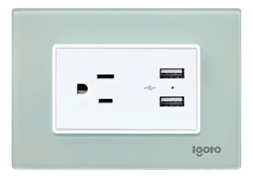 [Z105U-A] Igoto - Toma Corriente con Tierra + 2 USB Serie Z [Acrilico]