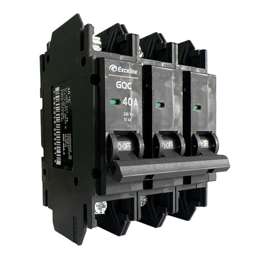 [GQC-40A-3] Exceline - Breaker Superficial GQC TermoMagnetico 40Amp [3 polos]