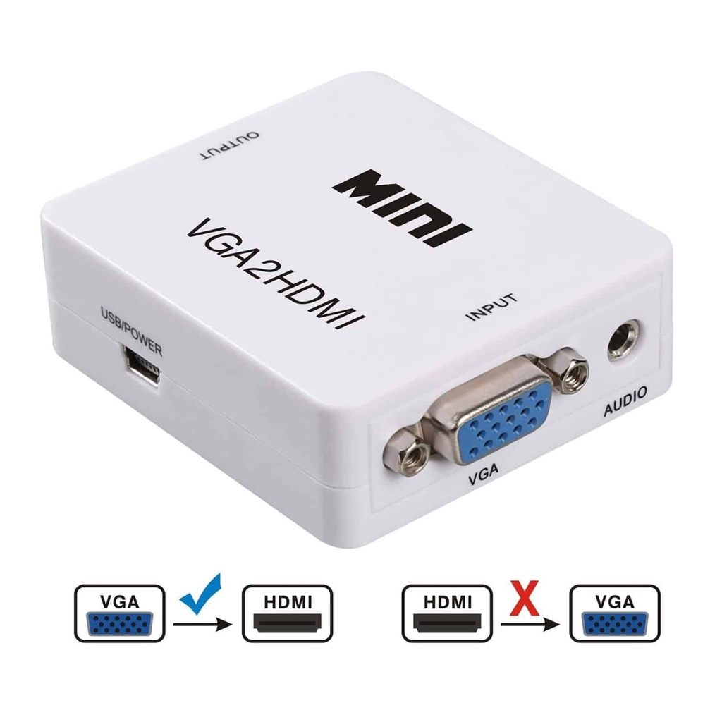 Convertidor Video VGA-H a HDMI Hembra C/Audio