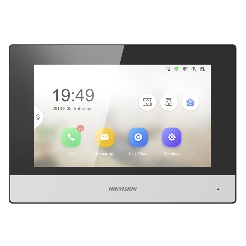 [DS-KH6320-WTE1] Hikvision - Monitor IP WiFi Touch Screen 7" para Videoportero IP POE Estándar Apertura Remota