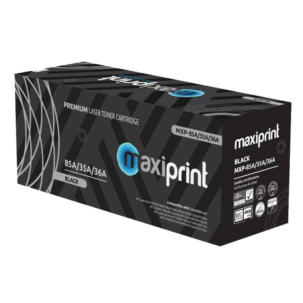 [CB435A-CB436A-CE285A-CRG125] Maxiprint - Toner Compatible HP Negro CB435A CB436A CE285A Canon CRG125
