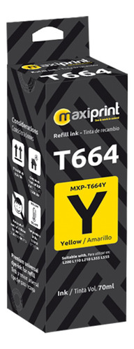 [T664Y] Maxiprint - Tinta Compatible Epson 70ml Yellow T664Y