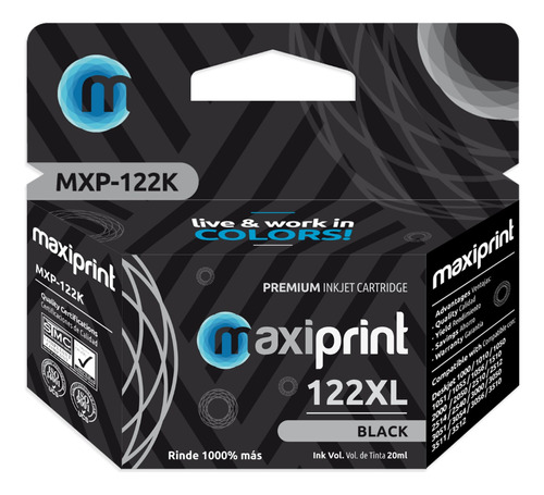 [122XL-NEGRO] Maxiprint - Cartucho Tinta Negro 122XL