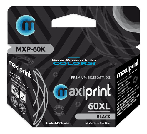 [60XL-NEGRO] Maxiprint - Cartucho Tinta Negro 60XL