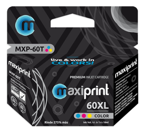 [60XL-COLOR] Maxiprint - Cartucho Tinta Color 60XL